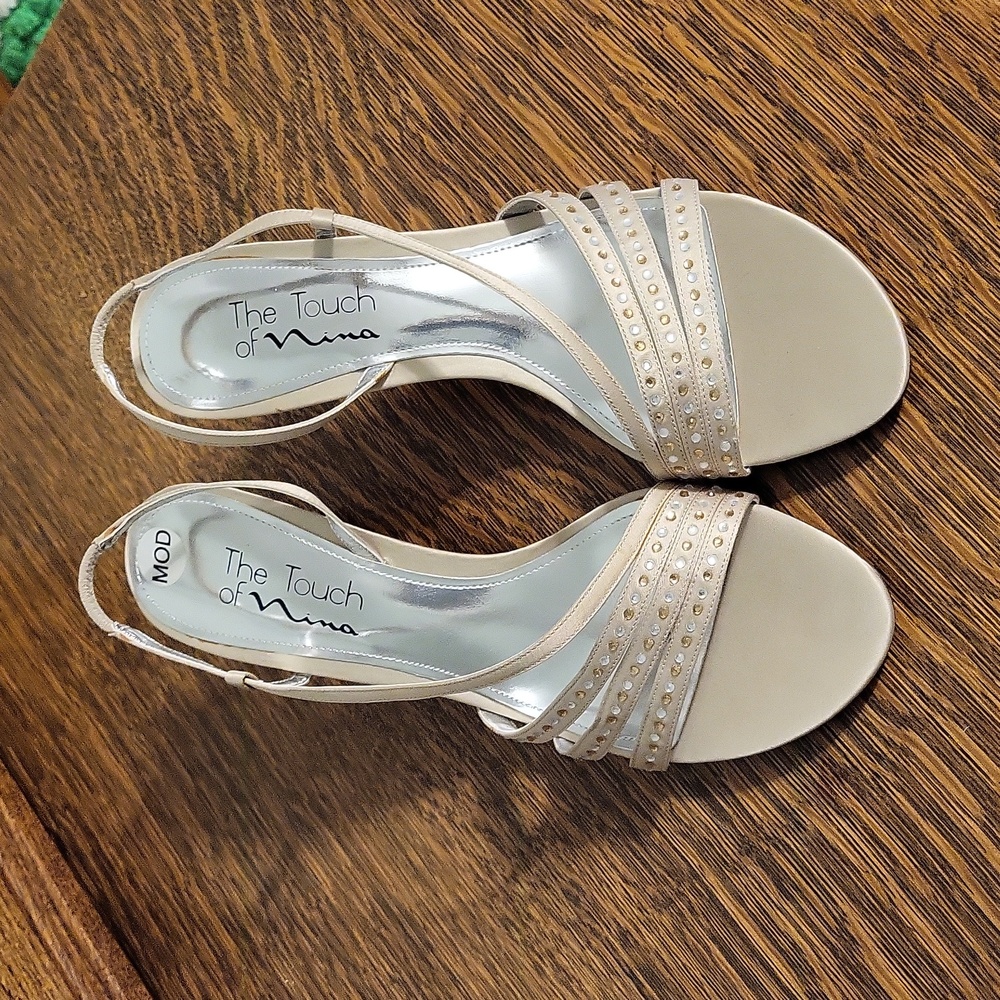 Dressy sandals with rhinestones